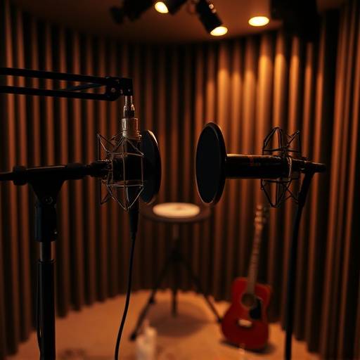 Vocal recording session in EchoSphere Studios' booth